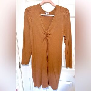 (Madewell) Brown Cinch Detail Sweater Dress, Size XL